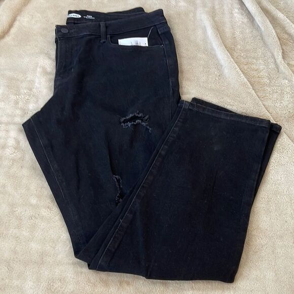 NWT- Old Navy- 14P. Distressed Power Straight Jeans - Picture 1 of 7